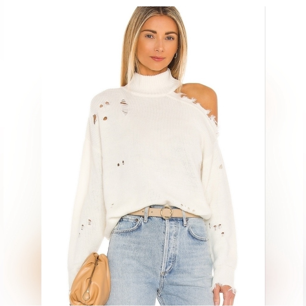 White Distressed Women's Sweater